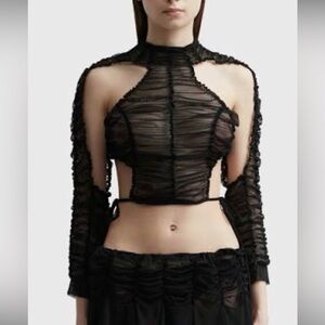 Black Ruched Women's Top